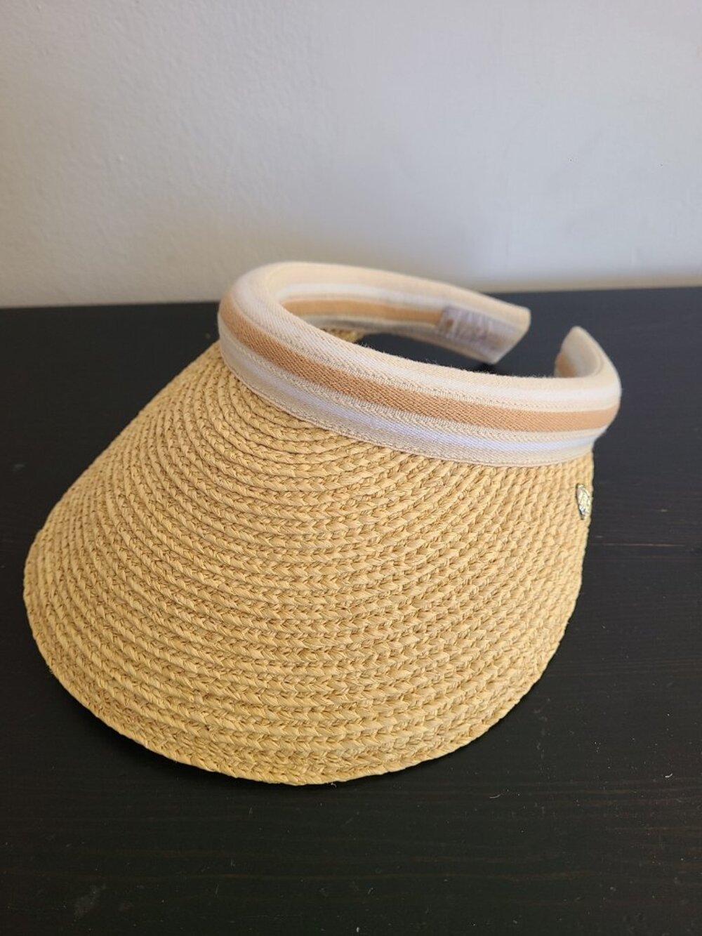 Helen Kaminski Bianca Visor Hat White Stripe